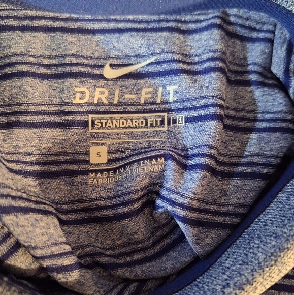 Nike Blue and Gray Striped Polo Shirt - Picture 5 of 7